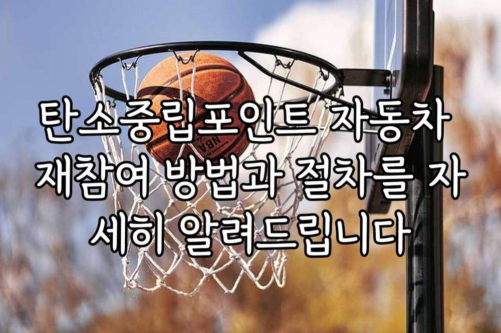 탄소중립포인트 자동차 재참여 방법과 절차를 자세히 알려드립니다