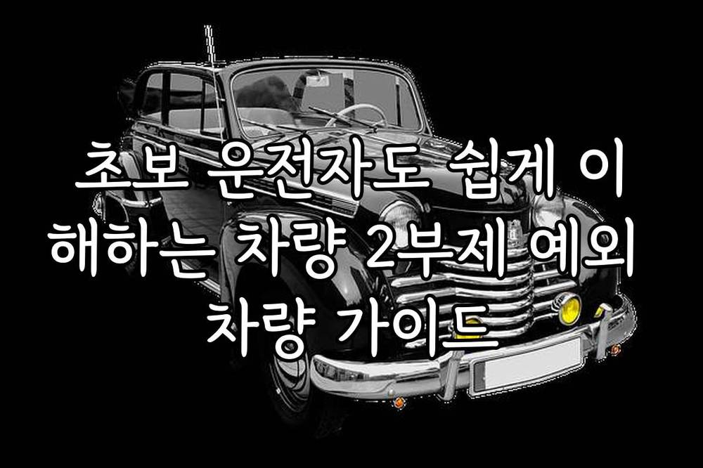 초보 운전자도 쉽게 이해하는 차량 2부제 예외 차량 가이드