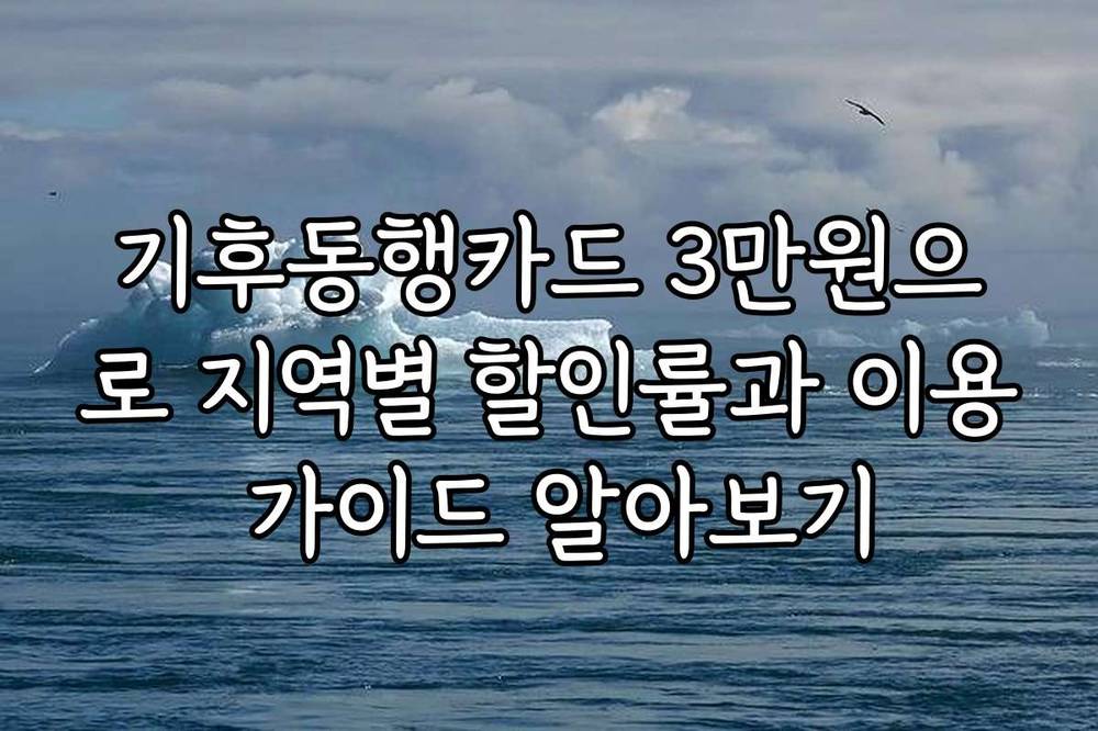 기후동행카드 3만원으로 지역별 할인률과 이용 가이드 알아보기