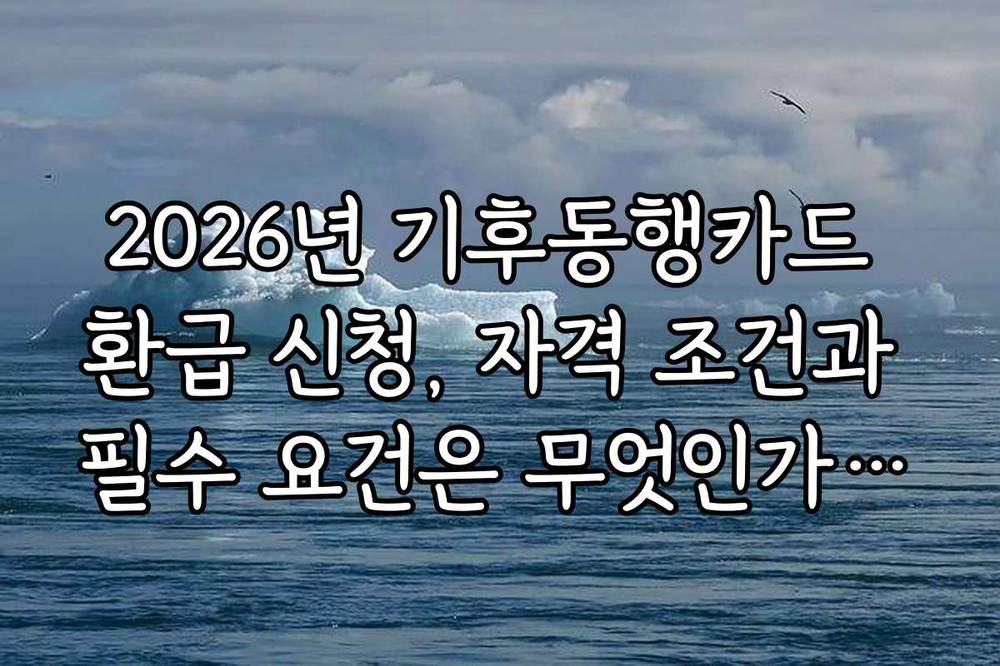 2026년 기후동행카드 환급 신청, 자격 조건과 필수 요건은 무엇인가요?