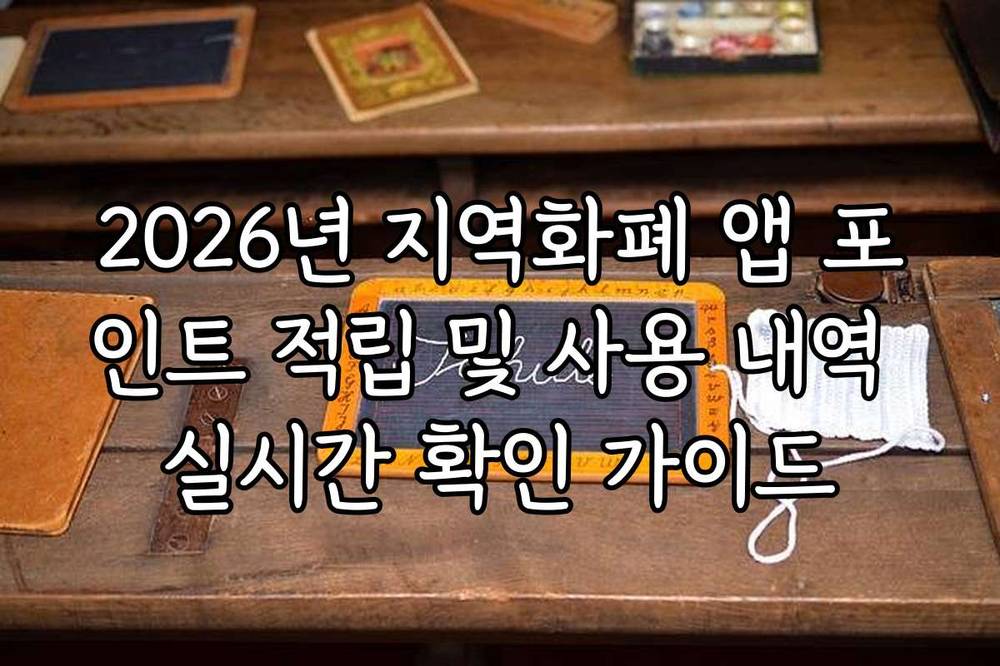 2026년 지역화폐 앱 포인트 적립 및 사용 내역 실시간 확인 가이드
