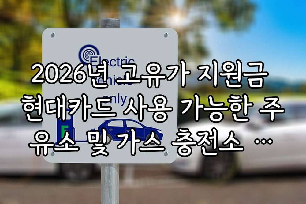 2026년 고유가 지원금 현대카드 사용 가능한 주유소 및 가스 충전소 찾기