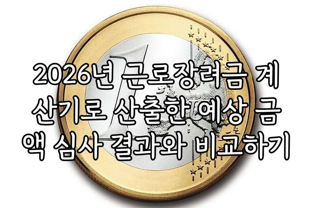 2026년 근로장려금 계산기로 산출한 예상 금액 심사 결과와 비교하기