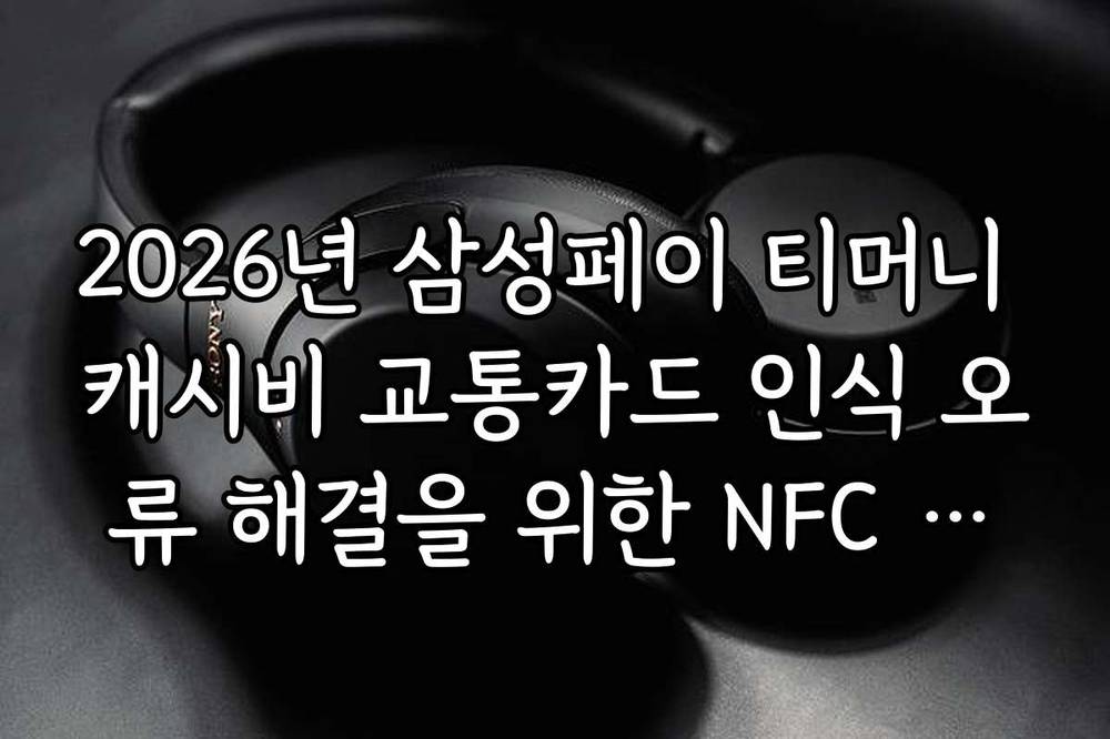 2026년 삼성페이 티머니 캐시비 교통카드 인식 오류 해결을 위한 NFC 설정