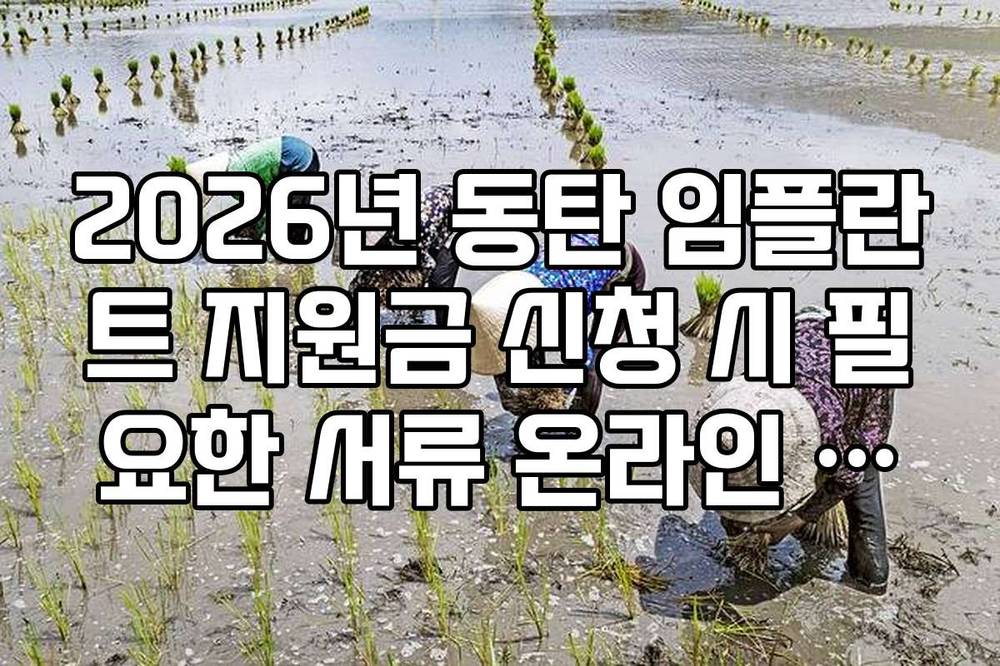 2026년 동탄 임플란트 지원금 신청 시 필요한 서류 온라인 발급법