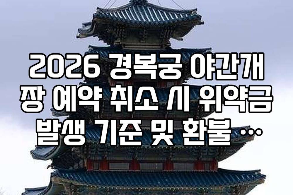 2026 경복궁 야간개장 예약 취소 시 위약금 발생 기준 및 환불 소요 시간