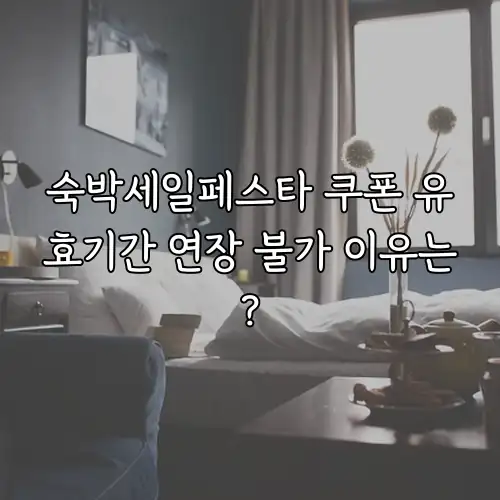 숙박세일페스타 쿠폰 유효기간 연장 불가 이유는?