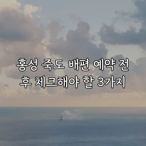 홍성 죽도 배편 예약 전후 체크해야 할 3가지