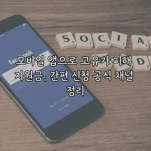 모바일 앱으로 고유가 피해 지원금, 간편 신청 공식 채널 정리