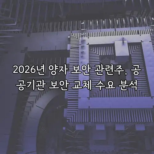 2026년 양자 보안 관련주, 공공기관 보안 교체 수요 분석