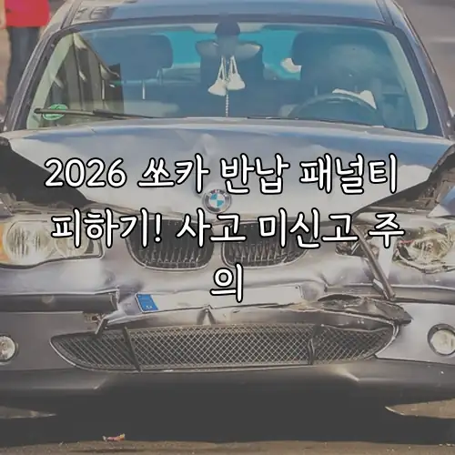 2026 쏘카 반납 패널티 피하기! 사고 미신고 주의