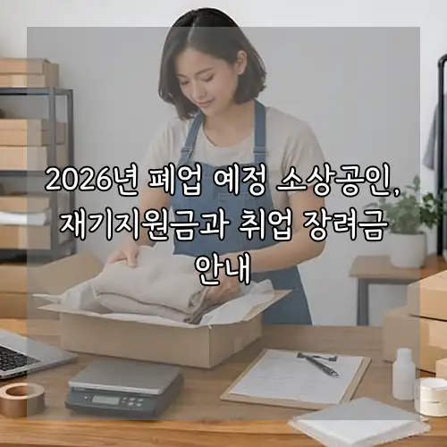 2026년 폐업 예정 소상공인, 재기지원금과 취업 장려금 안내