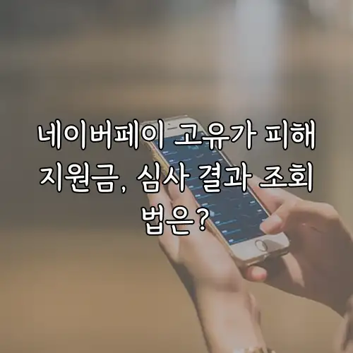 네이버페이 고유가 피해지원금, 심사 결과 조회법은?