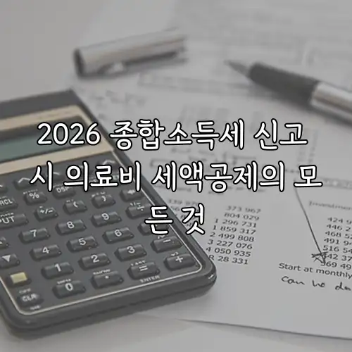 2026 종합소득세 신고 시 의료비 세액공제의 모든 것