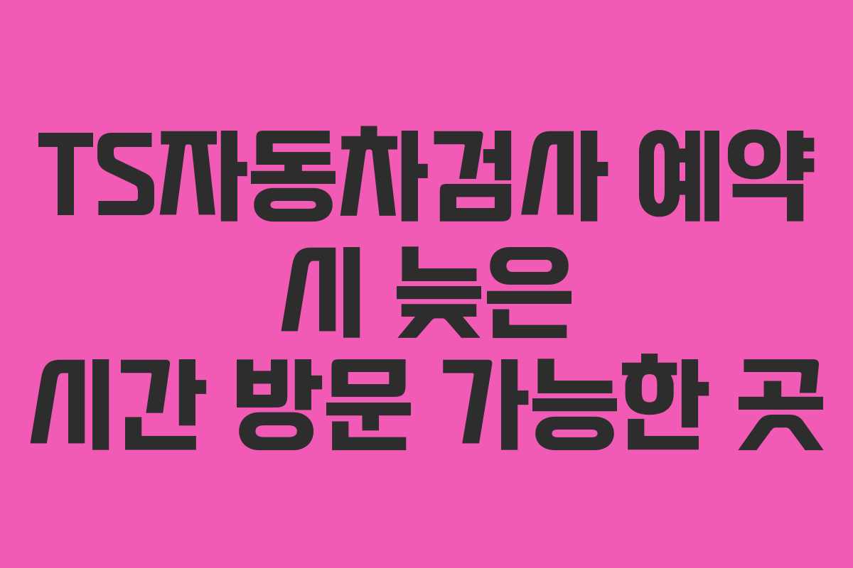 TS자동차검사-예약-시-늦은-시간-방문-가능한-곳