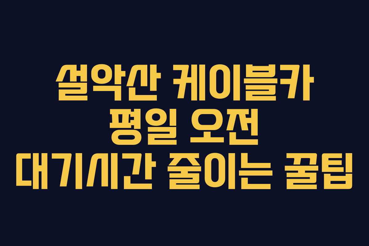 설악산-케이블카-평일-오전-대기시간-줄이는-꿀팁