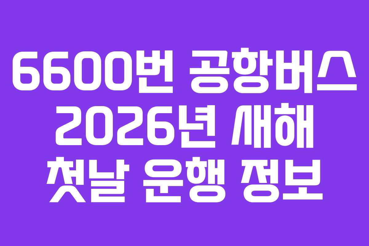 6600번-공항버스-2026년-새해-첫날-운행-정보