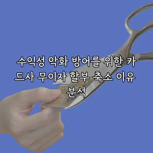 수익성 악화 방어를 위한 카드사 무이자 할부 축소 이유 분석