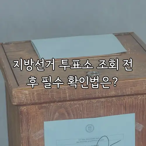 지방선거 투표소 조회 전후 필수 확인법은?