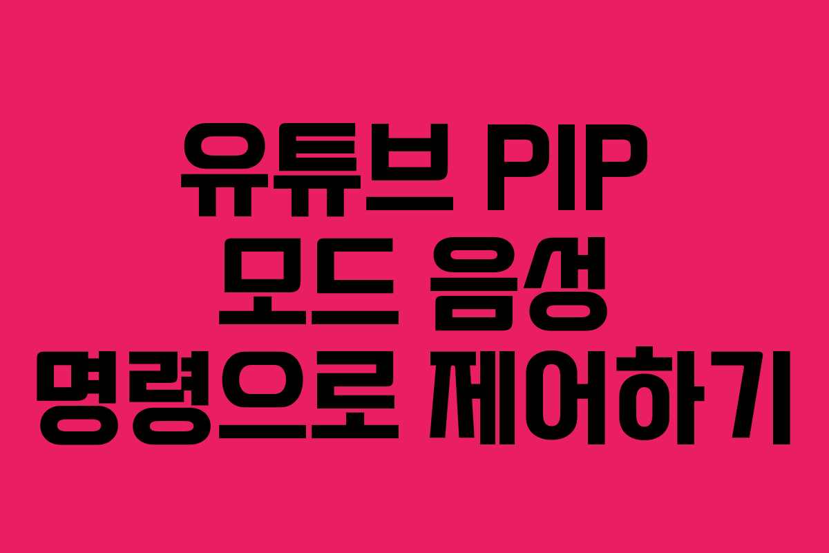 유튜브-PIP-모드-음성-명령으로-제어하기
