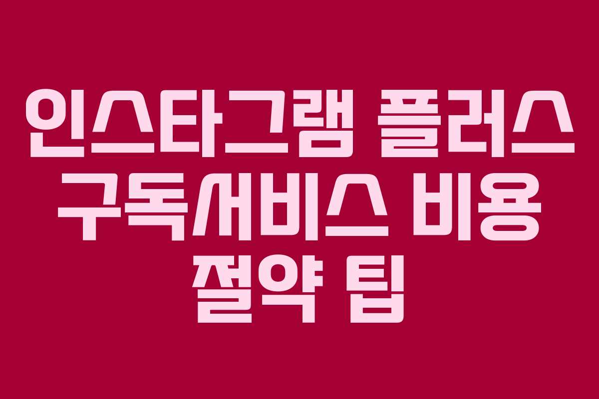 인스타그램-플러스-구독서비스-비용-절약-팁