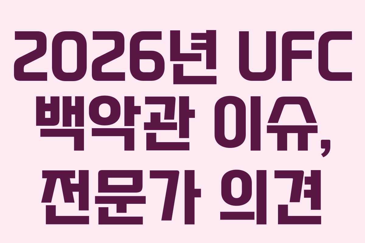 2026년-UFC-백악관-이슈,-전문가-의견